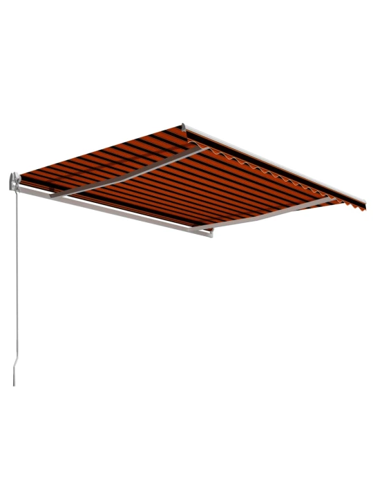 Ručně zatahovací markýza 450 x 300 cm oranžovo-hnědá