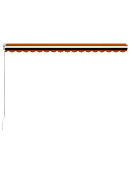 Ručně zatahovací markýza 450 x 300 cm oranžovo-hnědá