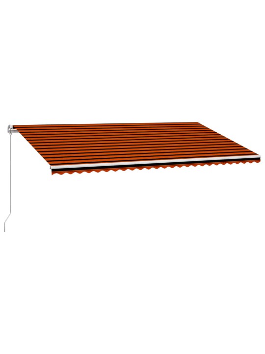 Ručně zatahovací markýza 600 x 300 cm oranžovo-hnědá