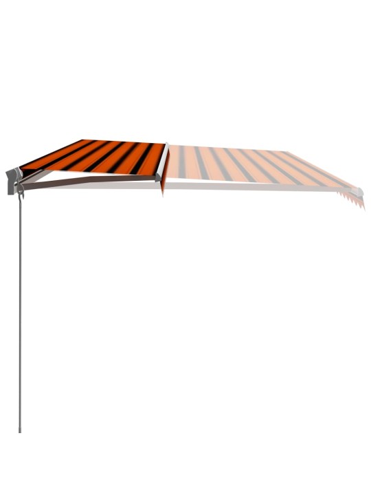 Ručně zatahovací markýza 600 x 300 cm oranžovo-hnědá
