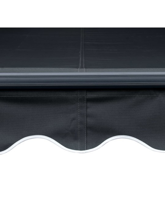 Ručně zatahovací markýza s LED světlem 350 x 250 cm antracitová