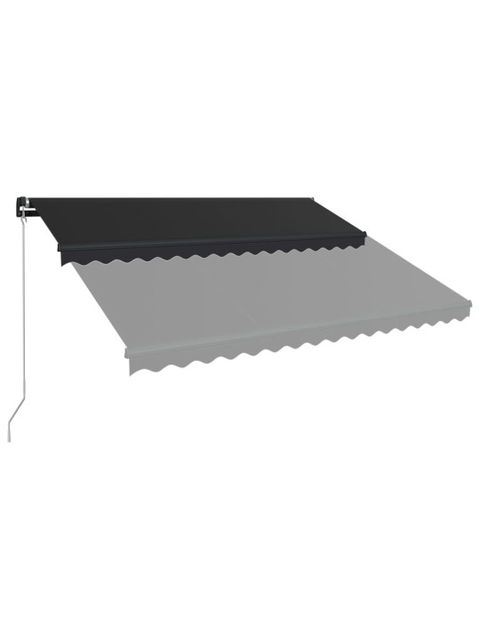 Ručně zatahovací markýza s LED světlem 450 x 300 cm antracitová