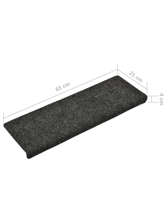 Nášlapy na schody 15 ks vpichované 65x21x4 cm šedé