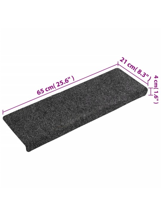 Nášlapy na schody 15 ks vpichované 65x21x4 cm šedé
