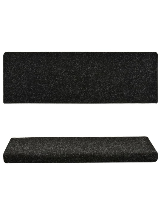 Nášlapy na schody 15 ks vpichované 65x21x4 cm černé