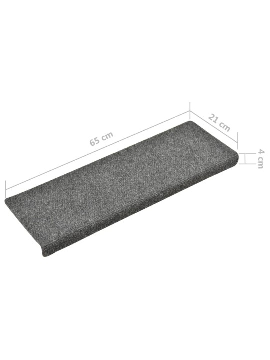 Nášlapy na schody 15 ks vpichované 65x21x4 cm světle šedé