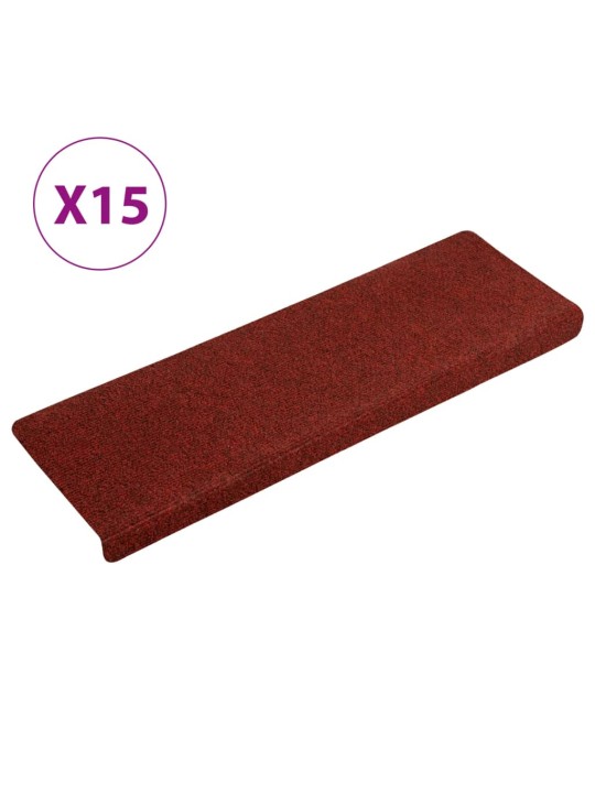 Nášlapy na schody 15 ks vpichované 65x21x4 cm červené