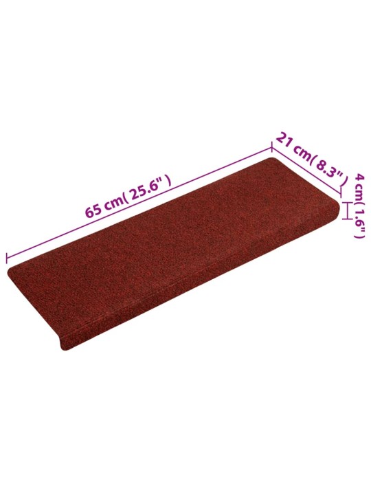 Nášlapy na schody 15 ks vpichované 65x21x4 cm červené