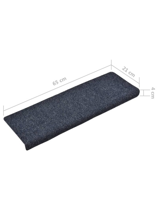 Nášlapy na schody 15 ks vpichované 65x21x4 cm modré