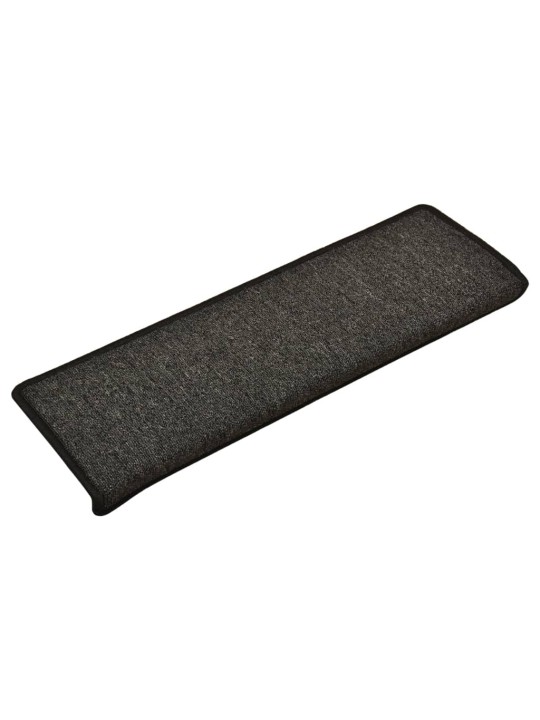 Kobercové nášlapy na schody 15 ks 65x21x4 cm antracitové