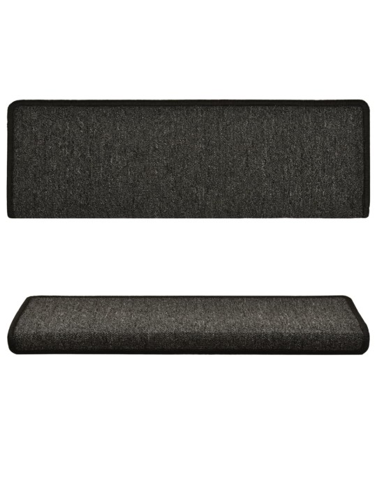 Kobercové nášlapy na schody 15 ks 65x21x4 cm antracitové