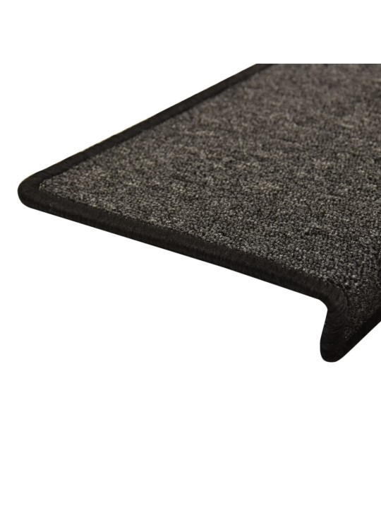 Kobercové nášlapy na schody 15 ks 65x21x4 cm antracitové