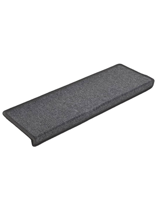 Kobercové nášlapy na schody 15 ks 65x21x4 cm tmavě šedé