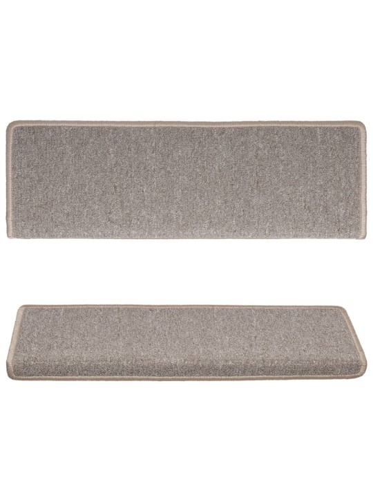 Kobercové nášlapy na schody 15 ks 65x21x4 cm světle hnědé