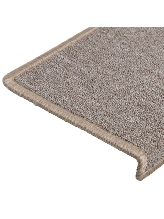 Kobercové nášlapy na schody 15 ks 65x21x4 cm světle hnědé