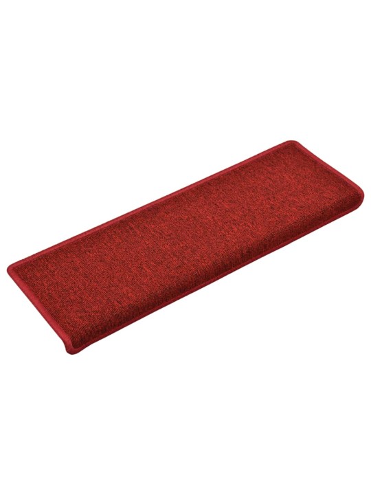 Kobercové nášlapy na schody 15 ks 65x21x4 cm červené