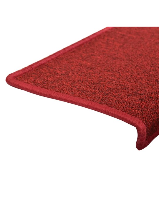 Kobercové nášlapy na schody 15 ks 65x21x4 cm červené
