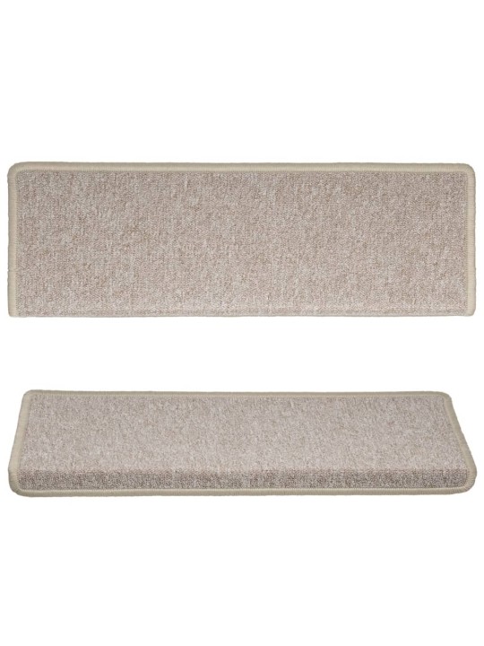 Kobercové nášlapy na schody 15 ks 65x21x4 cm taupe