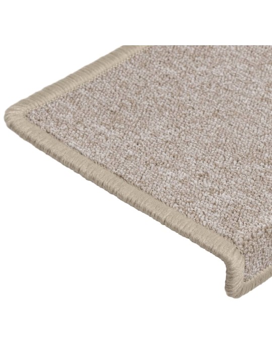 Kobercové nášlapy na schody 15 ks 65x21x4 cm taupe