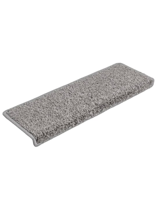 Kobercové nášlapy na schody 15 ks 65x21x4 cm šedé