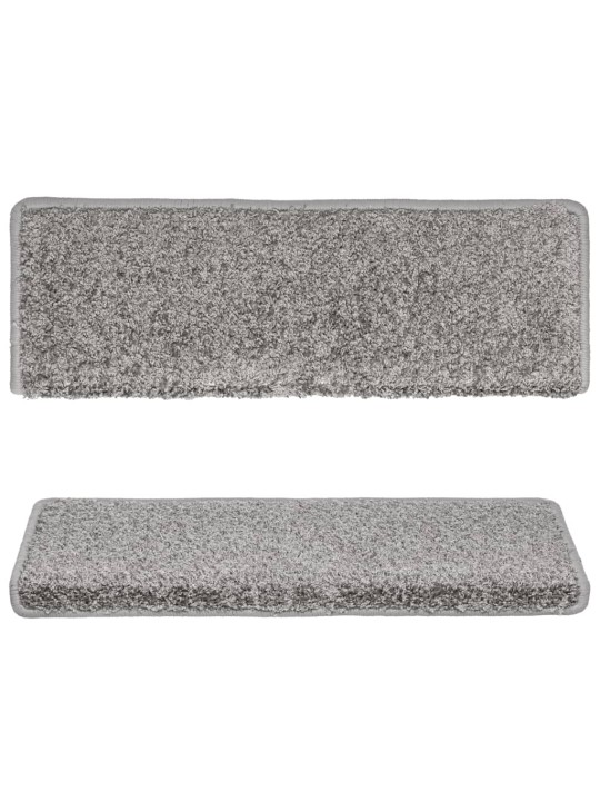 Kobercové nášlapy na schody 15 ks 65x21x4 cm šedé