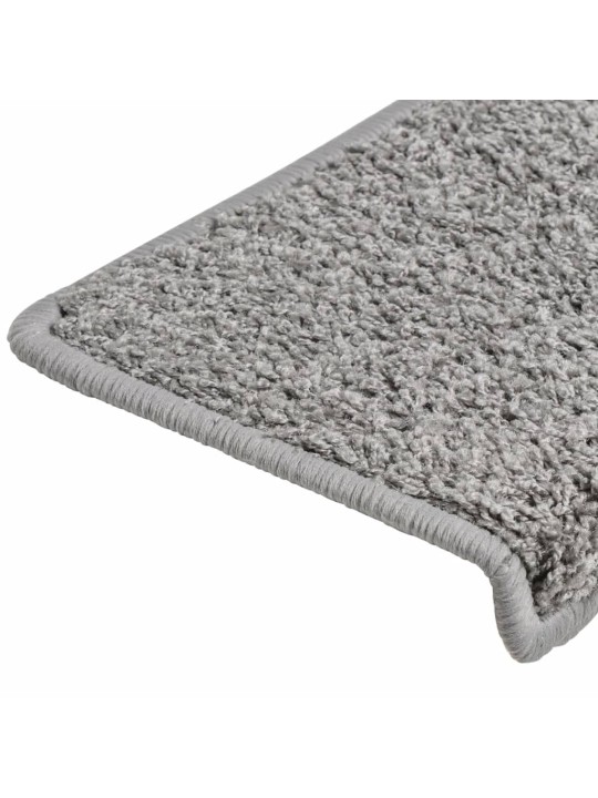 Kobercové nášlapy na schody 15 ks 65x21x4 cm šedé