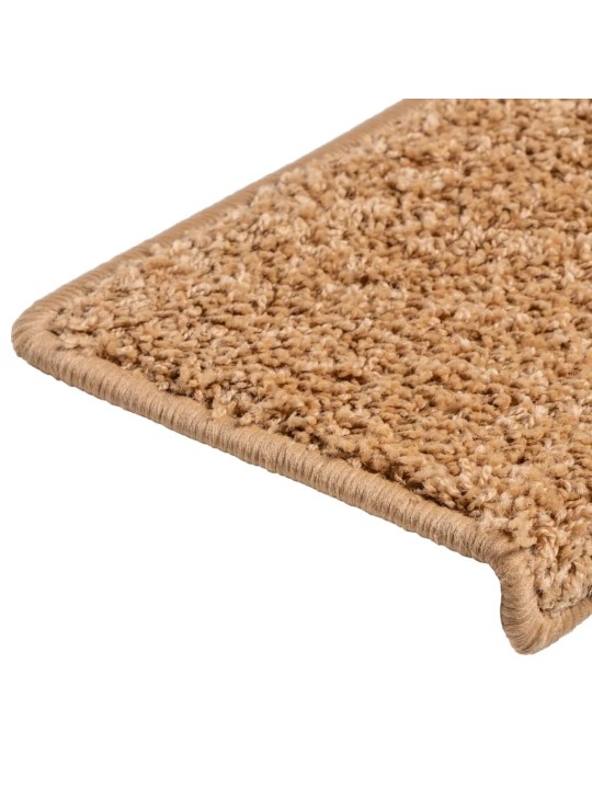 Kobercové nášlapy na schody 15 ks 65x21x4 cm béžové