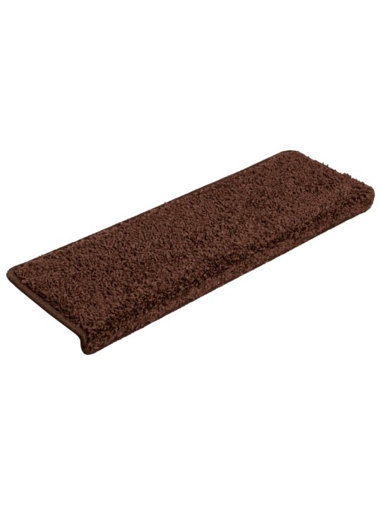 Kobercové nášlapy na schody 15 ks 65x21x4 cm hnědé