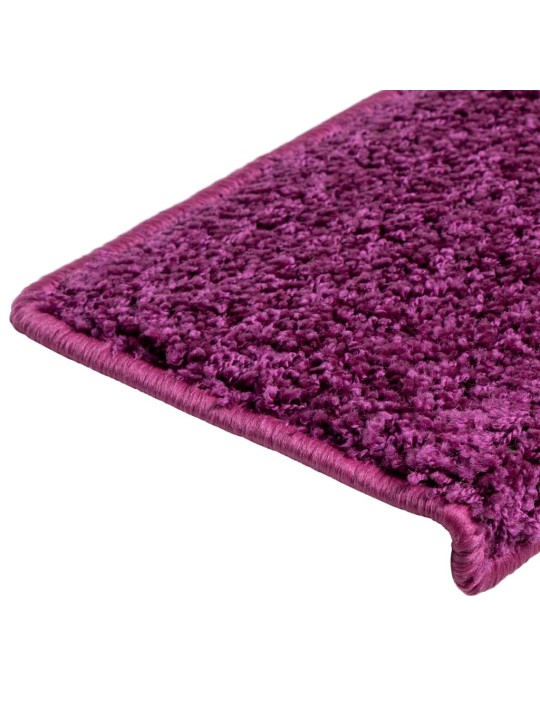 Kobercové nášlapy na schody 15 ks 65x21x4 cm fialové