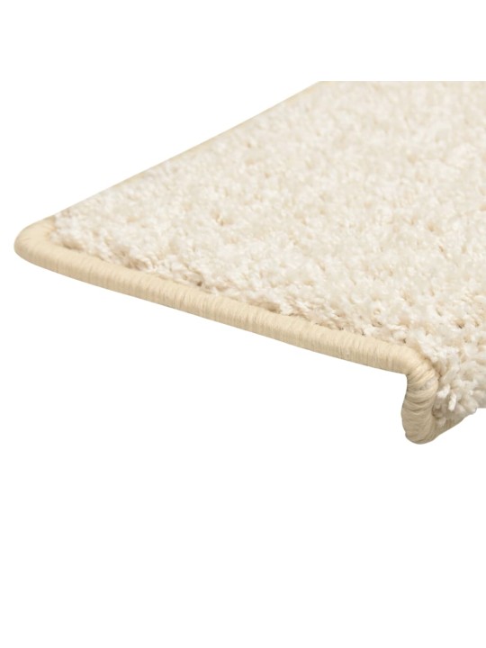 Kobercové nášlapy na schody 15 ks 65x21x4 cm bílé
