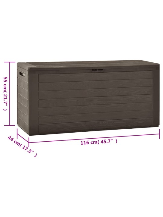 Zahradní úložný box hnědý 116 x 44 x 55 cm