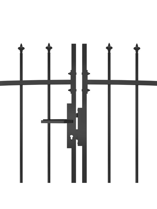 Zahradní plotová brána s hroty 5 x 1,5 m černá