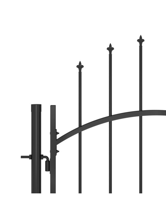 Zahradní plotová brána s hroty 5 x 1,5 m černá