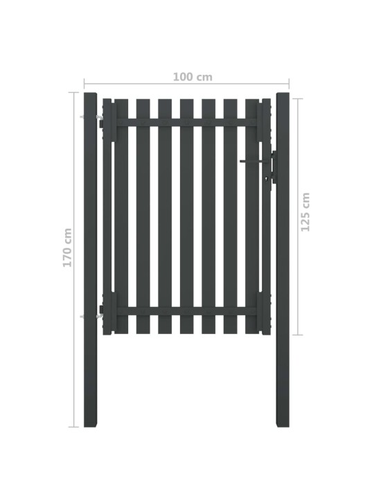 Zahradní branka ocel 1 x 1,7 m antracitová