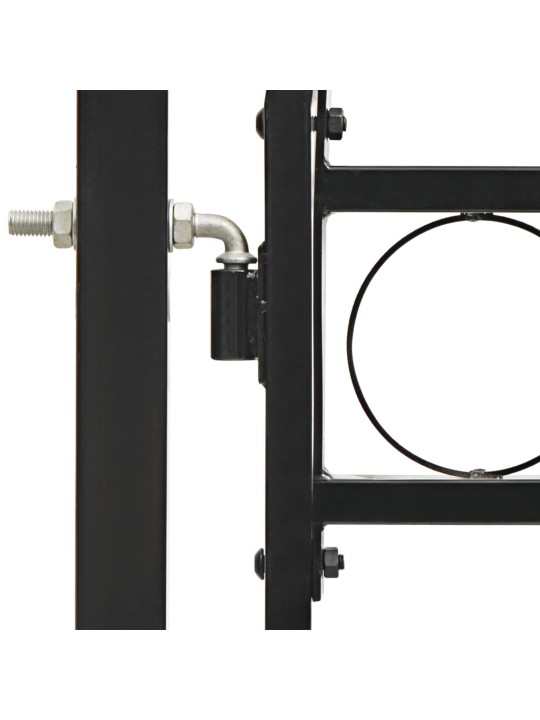 Dvoukřídlá zahradní brána s obloukem ocel 300 x 175 cm černá