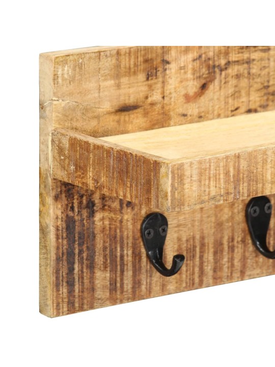 Nástěnný věšák 60 x 15 x 20 cm masivní hrubé mangovníkové dřevo