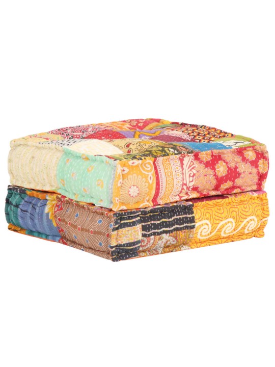 Pouf 60 x 70 x 36 cm patchwork textil