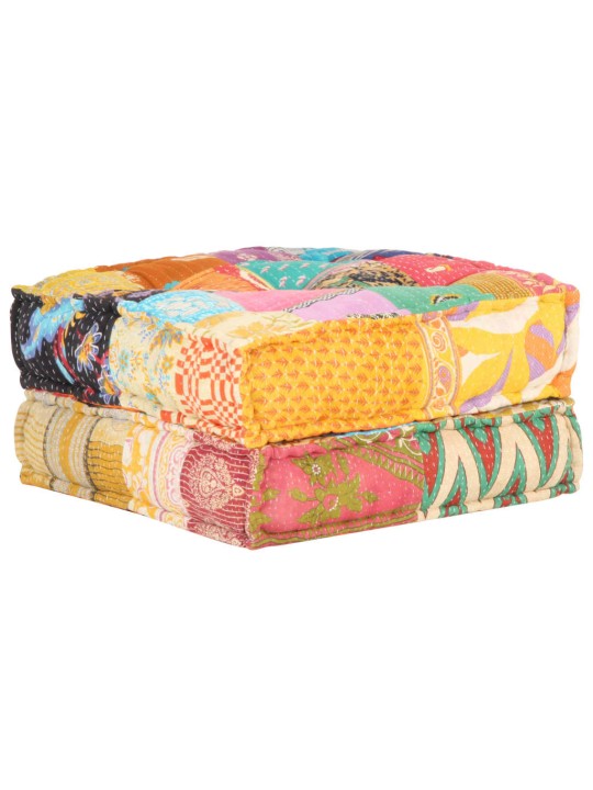 Pouf 60 x 70 x 36 cm patchwork textil