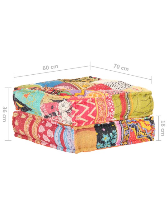 Pouf 60 x 70 x 36 cm patchwork textil