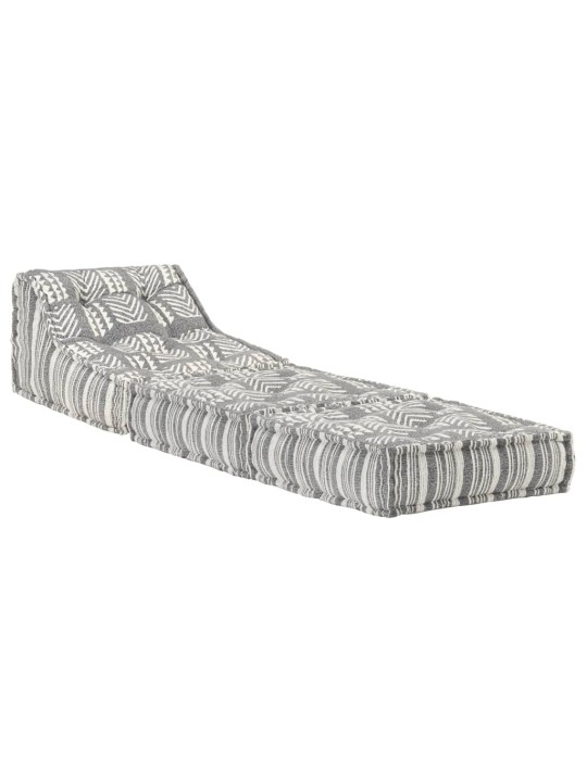 Modulární pouf šedý pruhovaný textil