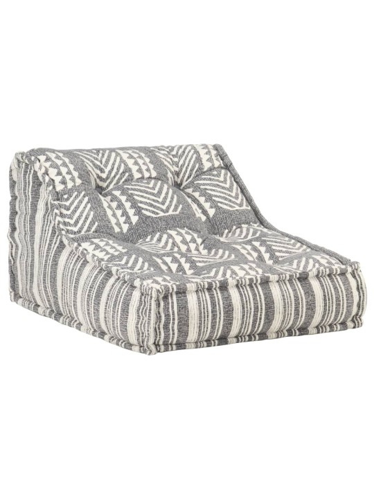 Modulární pouf šedý pruhovaný textil
