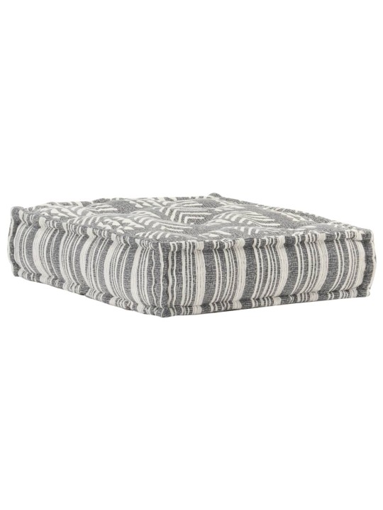 Modulární pouf šedý pruhovaný textil