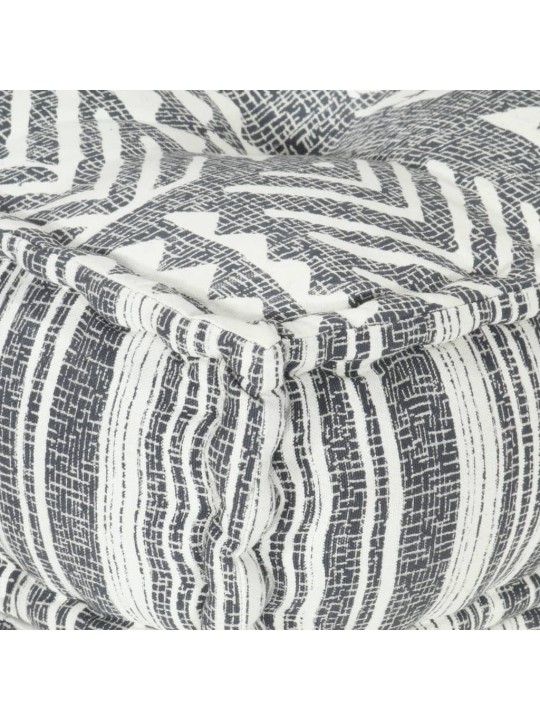 Modulární pouf šedý pruhovaný textil