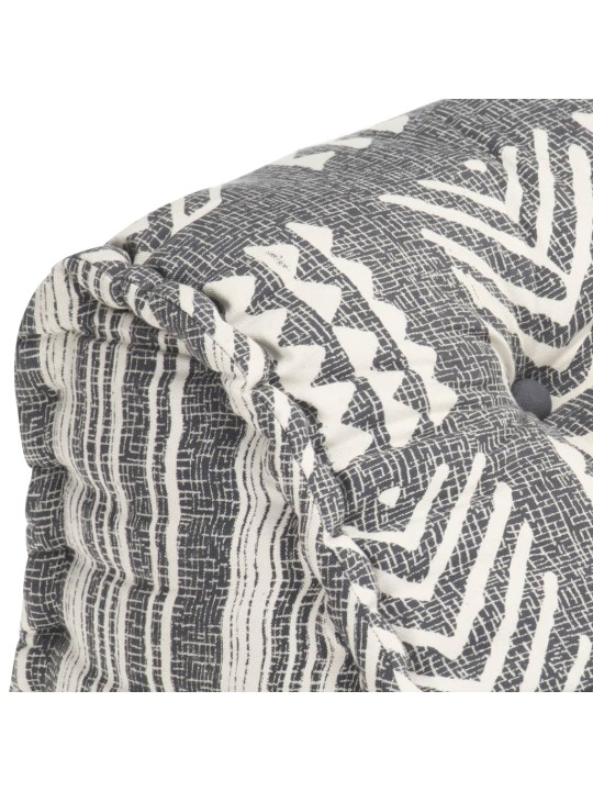 Modulární pouf šedý pruhovaný textil
