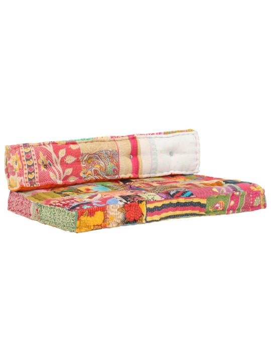 Poduška na pohovku z palet vícebarevná textil patchwork