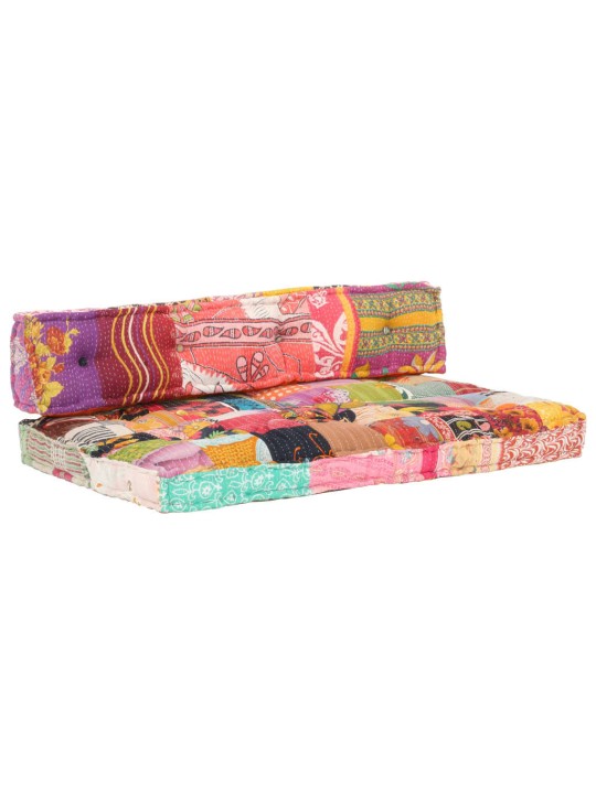Poduška na pohovku z palet vícebarevná textil patchwork