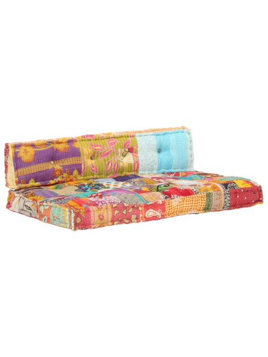 Poduška na pohovku z palet vícebarevná textil patchwork