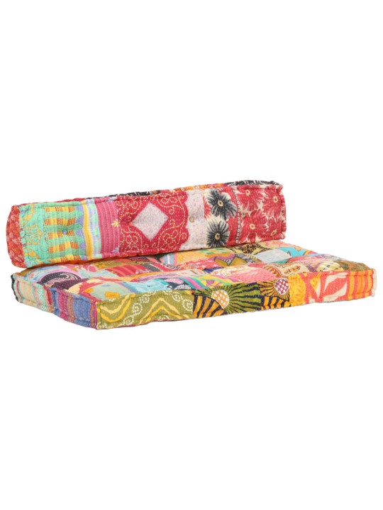 Poduška na pohovku z palet vícebarevná textil patchwork
