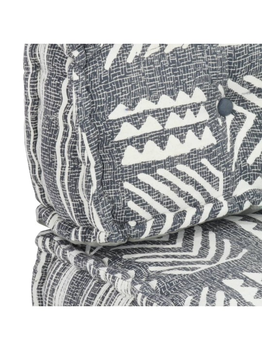 Poduška na pohovku z palet šedá textil patchwork