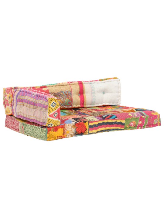 Poduška na pohovku z palet vícebarevná textil patchwork